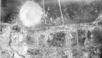 Lochnagar crater wwi aerial photo