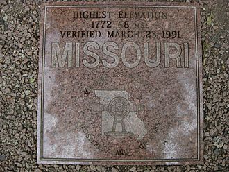 MO High Point Taum Sauk Plaque