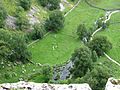 Over edge, Malham Cove, cp