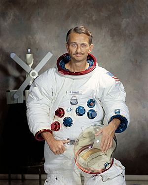 Photo of Owen Garriott in space suit