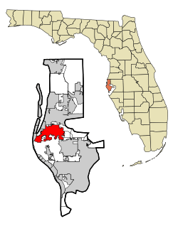 Location in Pinellas County and the state of Florida