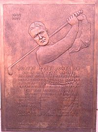 Plaque honoring Bobby Jones on Georgia Tech campus (adjusted)