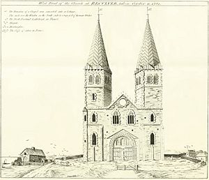 Reculver west front Pridden 1781