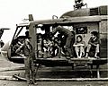 VNAF Huey full with evacuees