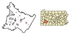 Location of Ligonier in Westmoreland County, Pennsylvania.