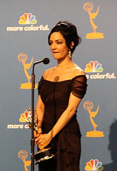 Archie Panjabi with Emmy crop