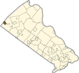 Location of Spinnerstown in Bucks County, Pennsylvania