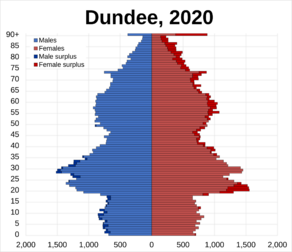 Dundee population pyramid 2020