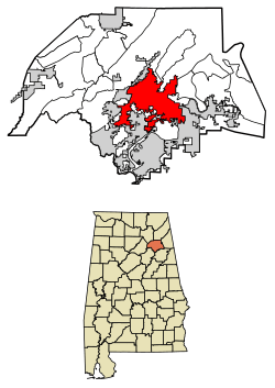 Location of Gadsden in Etowah County, Alabama