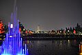 Great wild goose pagoda by night from park