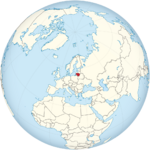 Lithuania on the globe (Europe centered).svg