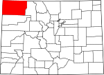 State map highlighting Moffat County