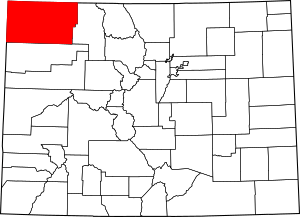 Map of Colorado highlighting Moffat County