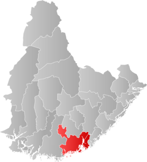 Location of Kristiansand Municipality