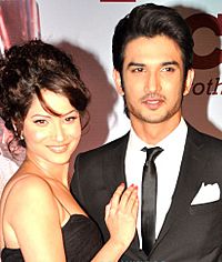 Sushant Singh Rajput with Ankita Lokhande at KAI PO CHE's premiere