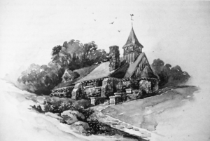 T. O. Langerfeldt Watercolor of Union Church of Northeast Harbor Maine 1887.png