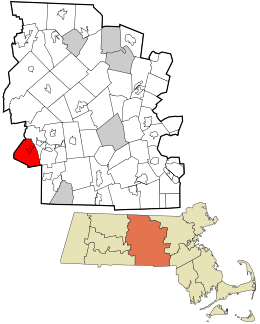 Location in Worcester County and the state of Massachusetts.