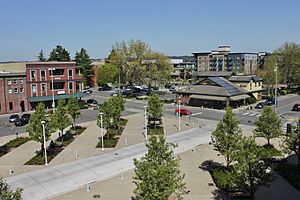 Downtown Auburn in 2018, seen from the train station's parking garage