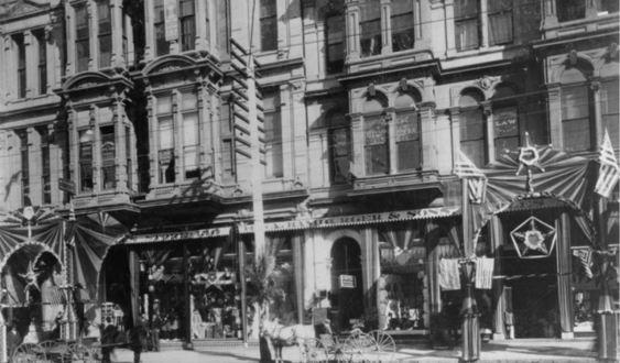 Entrance to Hamburger's store in Phillips Block c.1890