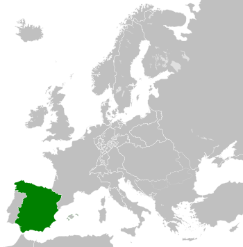 De jure borders of the Kingdom of Spain in 1812