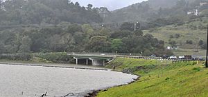 Lexington Reservoir Overflows Spillway