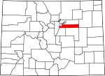 State map highlighting Arapahoe County