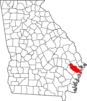 Map of Georgia highlighting Liberty County