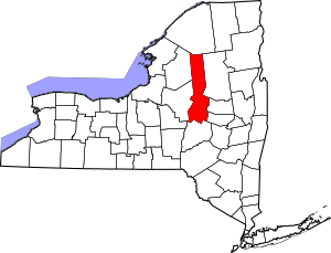 Map of New York highlighting Herkimer County