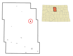 Location of Towner, North Dakota