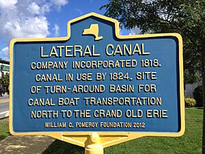 NYS Historic Marker in Chittenango, NY of Lateral Canal