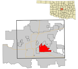 Location in Oklahoma County and the state of Oklahoma.