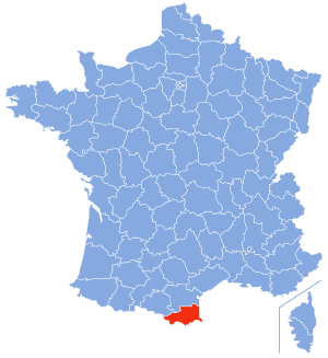 Location of Pyrénées-Orientales in France