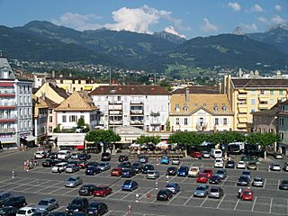 View of Vevey & Mountains