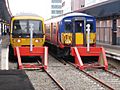 British Rail Class 165 110 & 455 718 at Reading's third rail electrified platforms