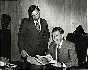 City Councilor Thomas Menino with Mayor Raymond Flynn (15053347954)