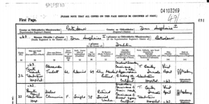 Death certificate of Helen Chenevix