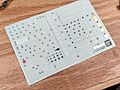 Gunpla decal sheet