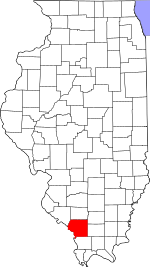 Map of Illinois highlighting Jackson County