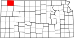 State map highlighting Rawlins County