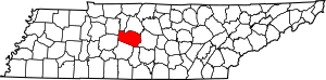 Map of Tennessee highlighting Williamson County