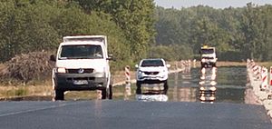 Mirage over a hot road