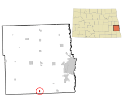 Location of Leonard, North Dakota