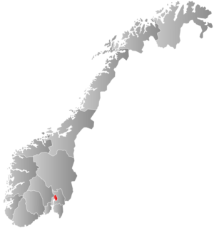 Oslo highlighted in red in Norway