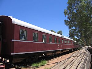 Restaurant car old Ghan-train