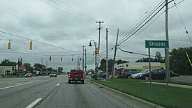 Road signage looking east along M-46