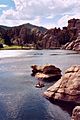 Sylvan Lake Paddleboat among rocks