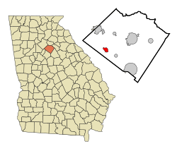 Location in Walton County and the state of Georgia