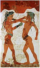 Young boxers fresco, Akrotiri, Greece