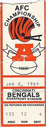 1989 AFC Championship Game - Buffalo Bills at Cincinnati Bengals 1989-01-08 (ticket)