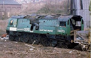 34073 at Woodhams' scrapyard